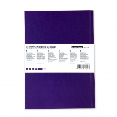 Скетчбук "Marker line" 160г/м2, A5, 44л твердая обложка, цвет фиолетовый